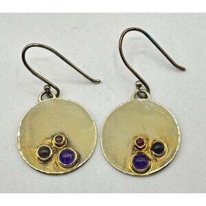 Banana Republic 925 Gold Plated Earrings With Stones